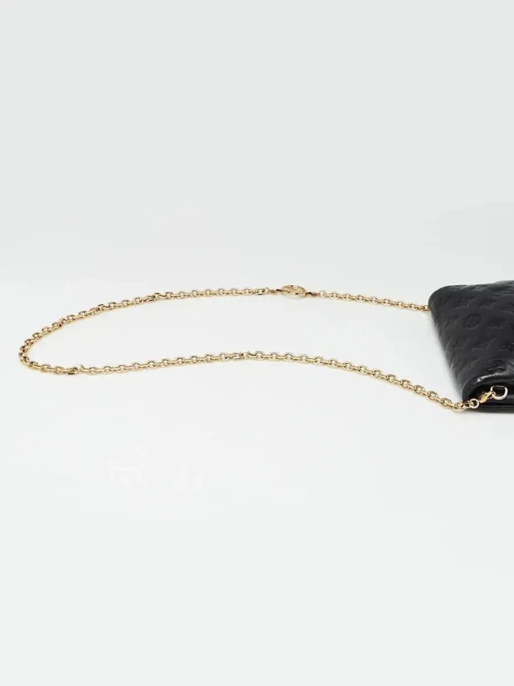 Louis Vuitton Black Monogram Embossed Lambskin Leather Coussin Pochette Bag